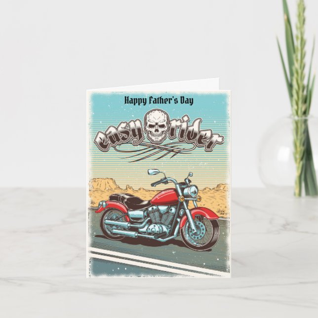 Vintage Motorcycle Father's Day Card (Front)