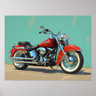 Vintage Motorcycle Framed Art Poster