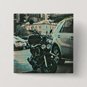 Vintage motorcycle gift 15 cm square badge