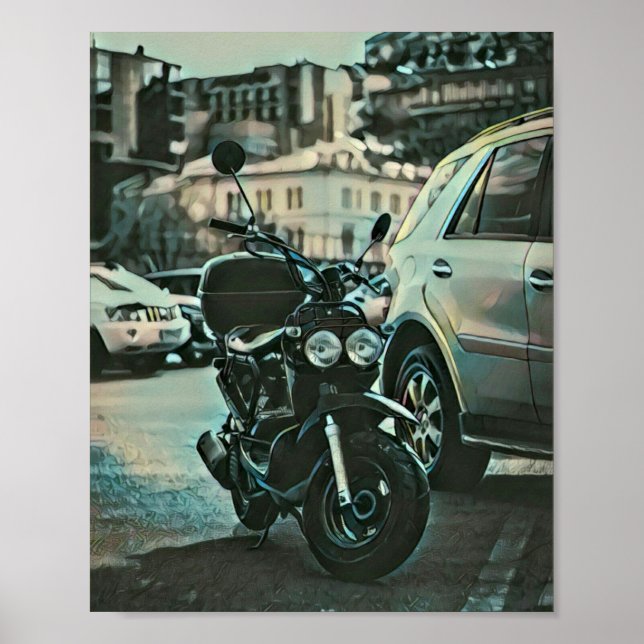 Vintage motorcycle gift poster (Front)