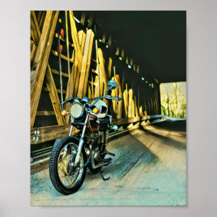 Vintage motorcycle gift poster