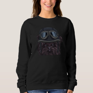 Vintage Motorcycle Helmet Affenpinscher Sweatshirt