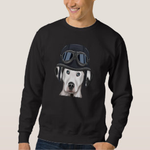 Vintage Motorcycle Helmet Dalmatian Sweatshirt