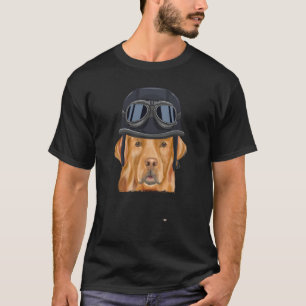 Vintage Motorcycle Helmet Golden Retriever T-Shirt