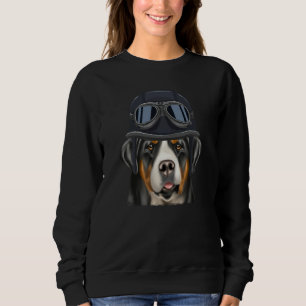 Vintage Motorcycle Helmet Greater Swiss Mountain D Sweatshirt