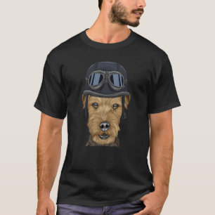 Vintage Motorcycle Helmet Lakeland Terrier T-Shirt