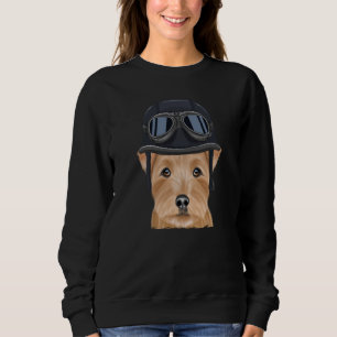 Vintage Motorcycle Helmet Norfolk Terrier Sweatshirt