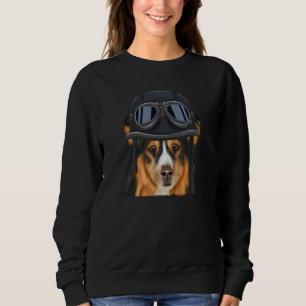 Vintage Motorcycle Helmet Shetland Sheepdog Sweatshirt