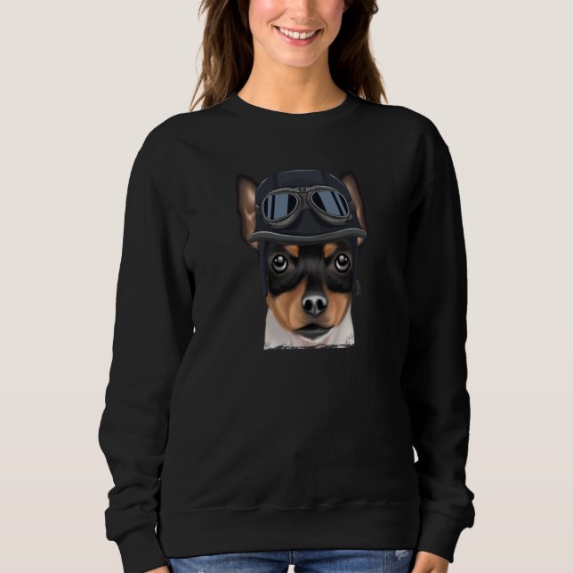 Vintage Motorcycle Helmet Toy Fox Terrier Sweatshirt (Front)