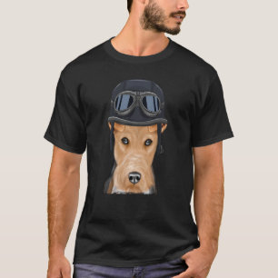 Vintage Motorcycle Helmet Wire Fox Terrier T-Shirt