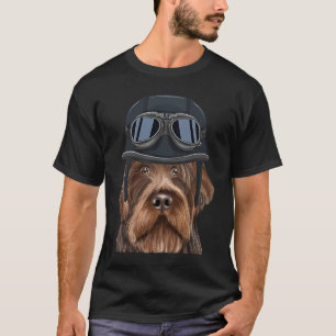 Vintage Motorcycle Helmet Wirehaired Pointing Grif T-Shirt