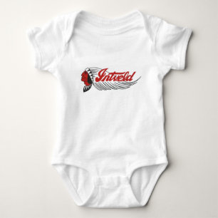 Vintage Motorcycle Logo White  Baby Bodysuit
