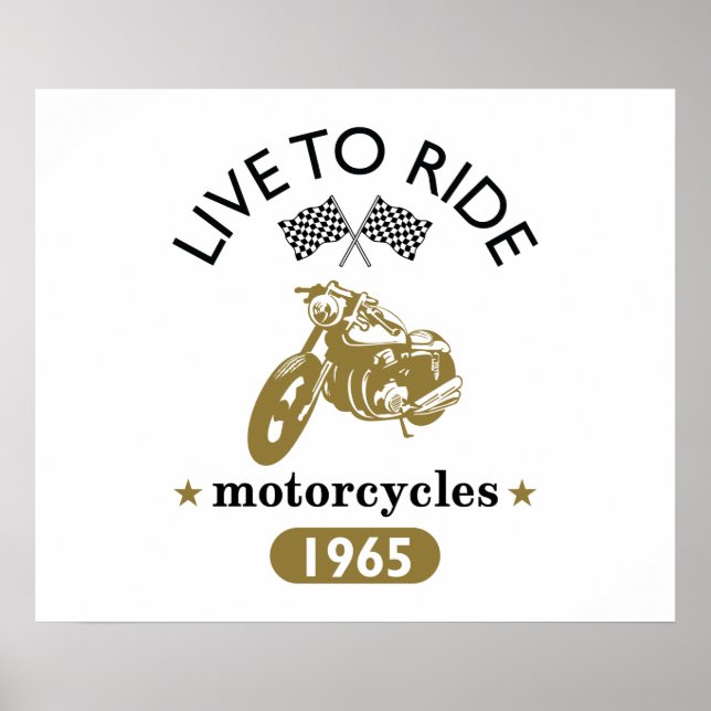 Vintage Motorcycle Motosport Poster (Front)