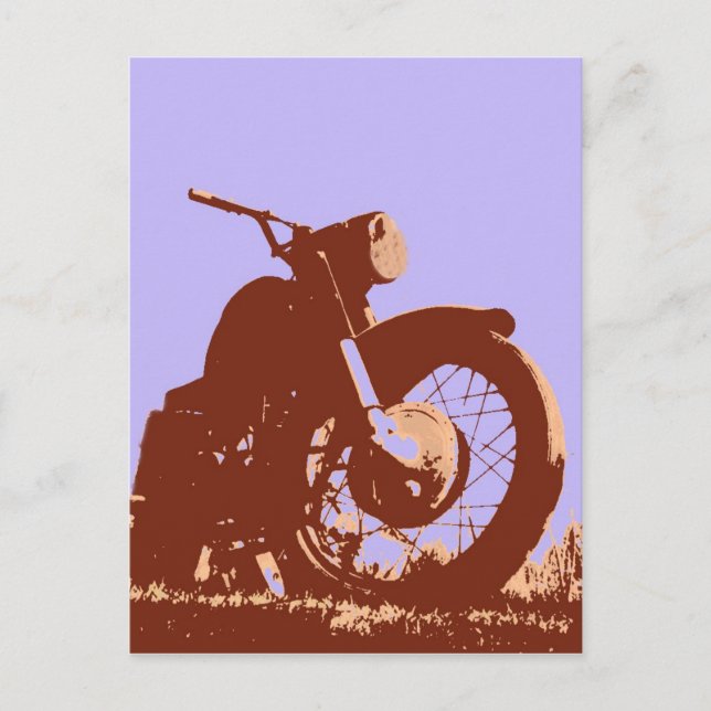 Vintage motorcycle pop art style postcard (Front)