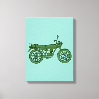 Vintage Motorcycle Poster - Hand Sketched  Canvas Print