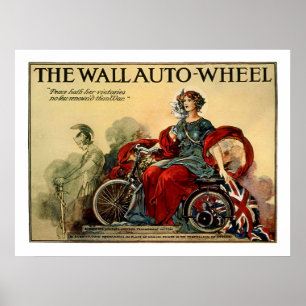 Vintage Motorcycle Poster: The Wall Auto Wheel Poster