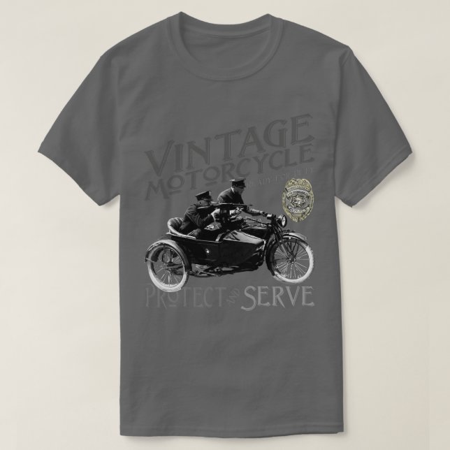 Vintage Motorcycle Protect and serve T-Shirt (Design Front)