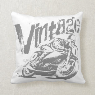 Vintage Motorcycle Racer Cushion