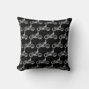 Vintage Motorcycle Rider Antique Cycle Cushion