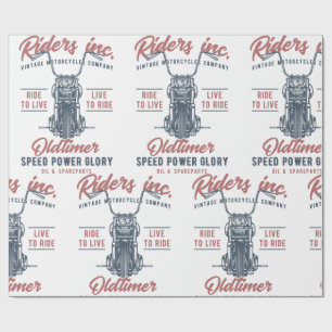 Vintage Motorcycle Riders Inc Wrapping Paper