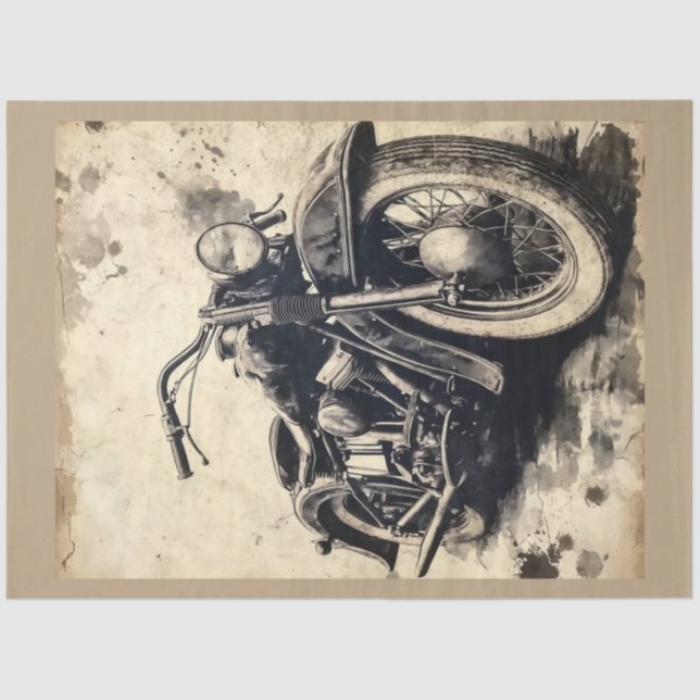 Vintage Motorcycle Series Design #2 Tissue Paper (Front)