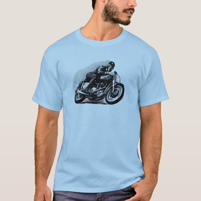 Vintage motorcycle shirts - racer guy (Front)
