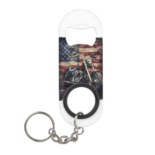 Vintage Motorcycle USA Flag Retro Biker American