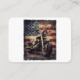 Vintage Motorcycle USA Flag Retro Biker American Business Card