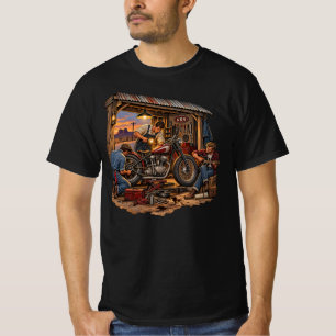 Vintage Motorcycle Workshop Retro Americana Men's T-Shirt
