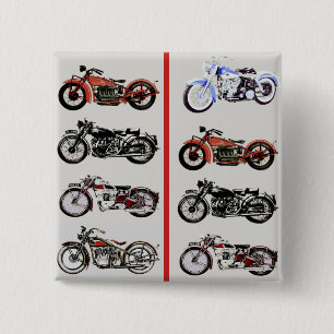 VINTAGE MOTORCYCLES 15 CM SQUARE BADGE
