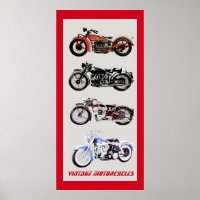 ViNTAGE MOTORCYCLES, Black Red Grey