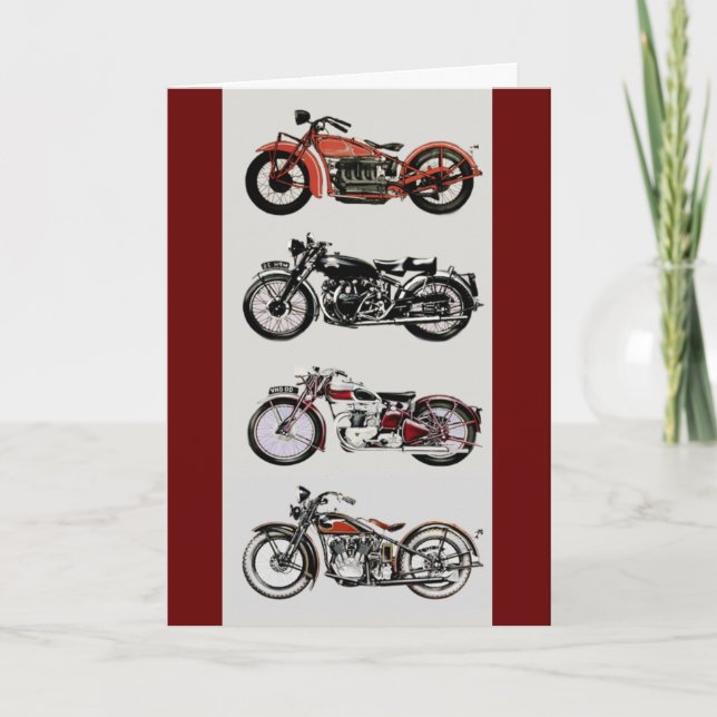 VINTAGE MOTORCYCLES Father's Day Card (Front)