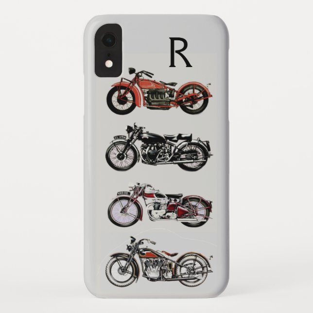 VINTAGE MOTORCYCLES MONOGRAM Case-Mate iPhone CASE (Back)