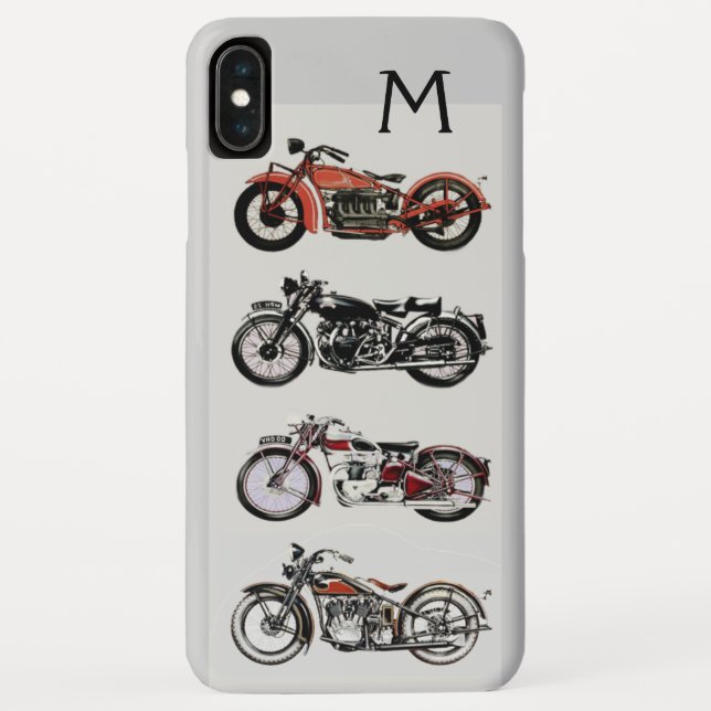 VINTAGE MOTORCYCLES MONOGRAM Case-Mate iPhone CASE (Back)