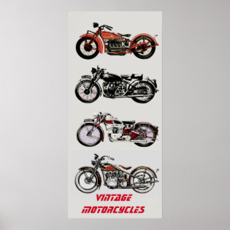 ViNTAGE MOTORCYCLES Poster