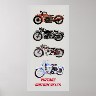 ViNTAGE MOTORCYCLES Poster