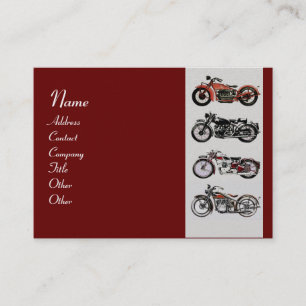 VINTAGE MOTORCYCLES red black Gold Metallic Business Card