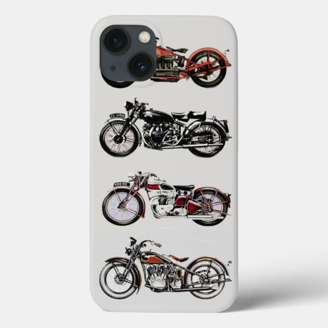 VINTAGE MOTORCYCLES ,Red Case-Mate iPhone Case (Back)