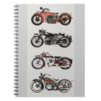 VINTAGE MOTORCYCLES SPIRAL NOTEBOOK