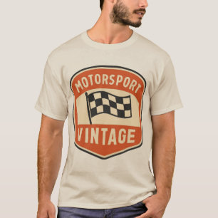 Vintage Motorsport Badge Chequered Flag Classic T-Shirt