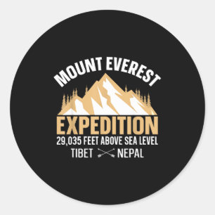 Vintage mount everest classic round sticker