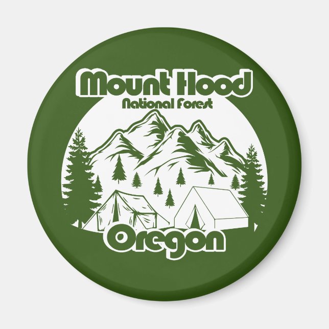 Vintage Mount Hood National Forest Magnet (Front)