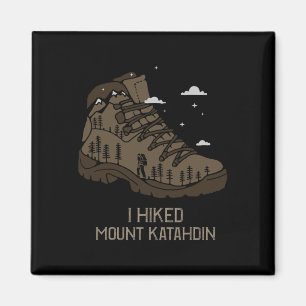 Vintage Mount Katahdin Camping Hiking Boot Magnet