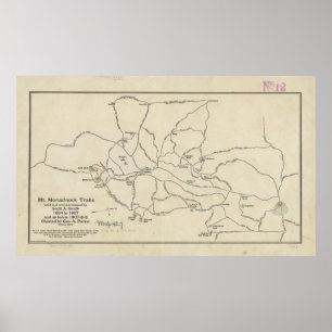 Vintage Mount Monadnock Trail Map (1910) Poster