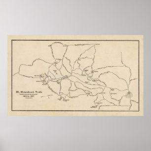 Vintage Mount Monadnock Trail Map (1910) Poster