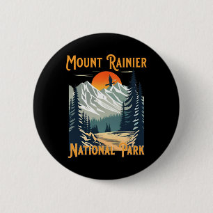 Vintage Mount Rainier National Park Souvenir Hikin 6 Cm Round Badge