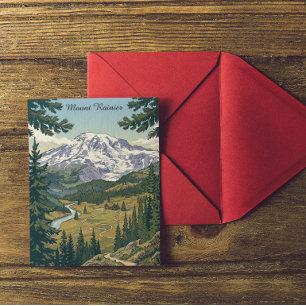 Vintage Mount Rainier National Park Travel Postcard