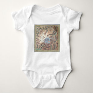 Vintage Mount Rainier Topographical Map Washington Baby Bodysuit