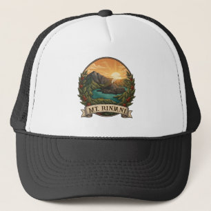 Vintage Mount Rinjani Indonesia Volcano Retro Trucker Hat