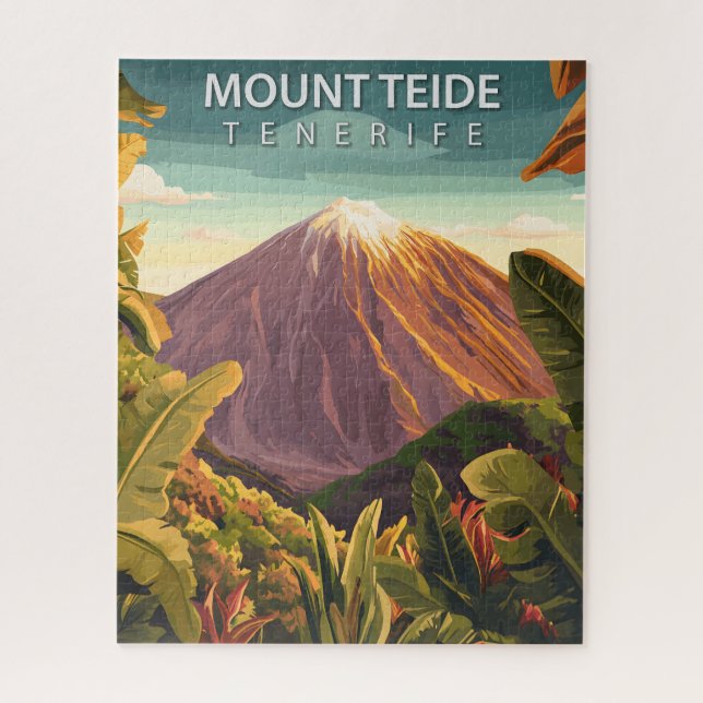 Vintage Mount Teide Tenerife Canary Islands Jigsaw Puzzle (Vertical)